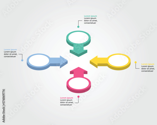 arrow template for infographic for presentation for 4 element