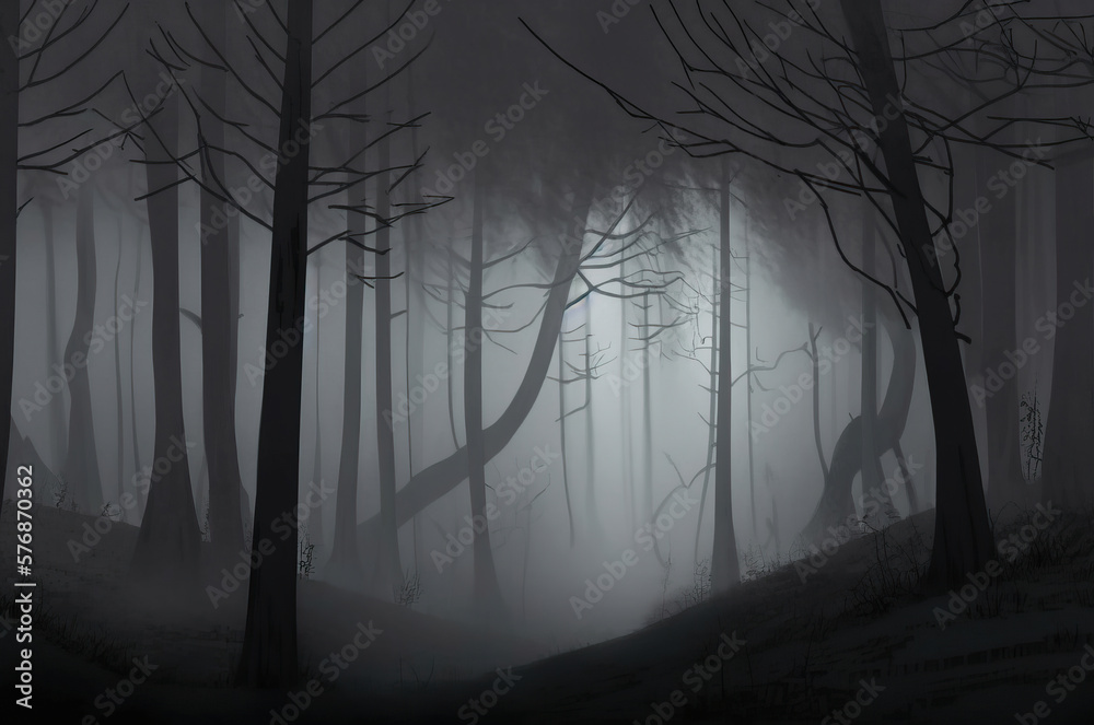 Obraz premium misty morning in the forest,fog in the forest,background with forest