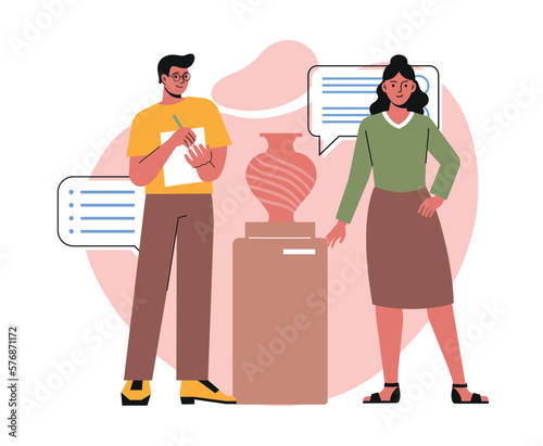 Art gallery or museum visitors