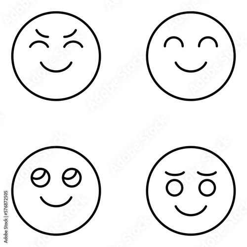 Facial Expression Vector Line Icons