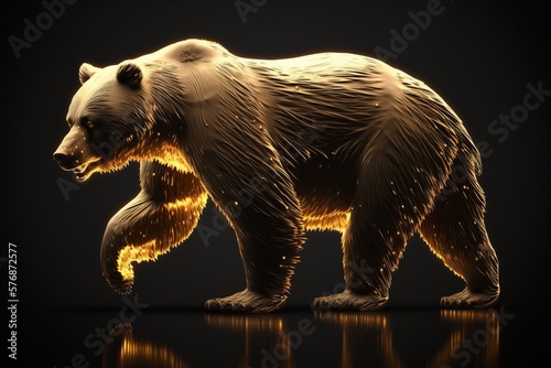 Stock Market Chart - Bear Market - Financial Backgrounds - Cryptocurrency - Recession Hard Landing - Angry Bear - Stocks Falling Graphic Illustration - Wall Street Investor - Generative AI Design