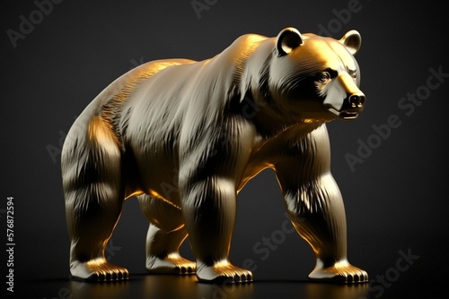 Stock Market Chart - Bear Market - Financial Backgrounds - Cryptocurrency - Recession Hard Landing - Angry Bear - Stocks Falling Graphic Illustration - Wall Street Investor - Generative AI Design