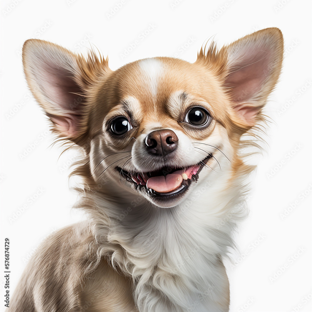 Chihuahua dog breed. Beautiful dog on white background - generative AI