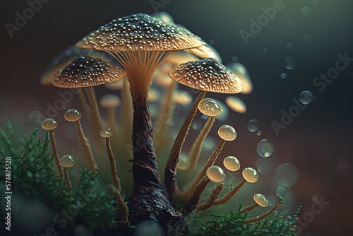 Group of Mushrooms Close Up Macro Photography