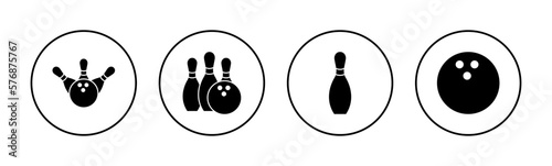 Bowling icon vector for web and mobile app. bowling ball and pin sign and symbol.