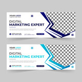 Creative digital marketing agency Business  Facebook cover photo for social media, Corporate ads, and discount web banner vector template design