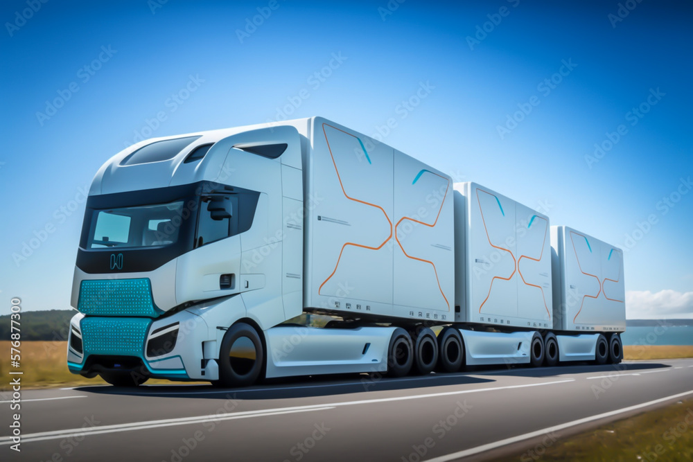 truck of the future, A concept that consists of a series of vehicles that move in a group, communicated with each other, through various connected vehicle technology, generative ai