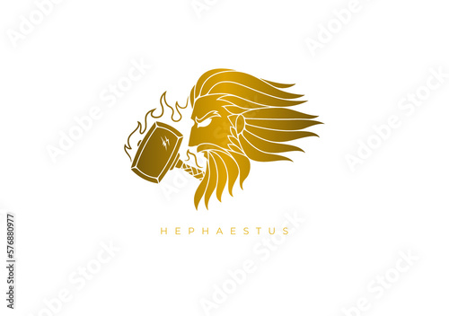 Canvastavla GOD OF FIRE, HEPHAESTUS LOGO