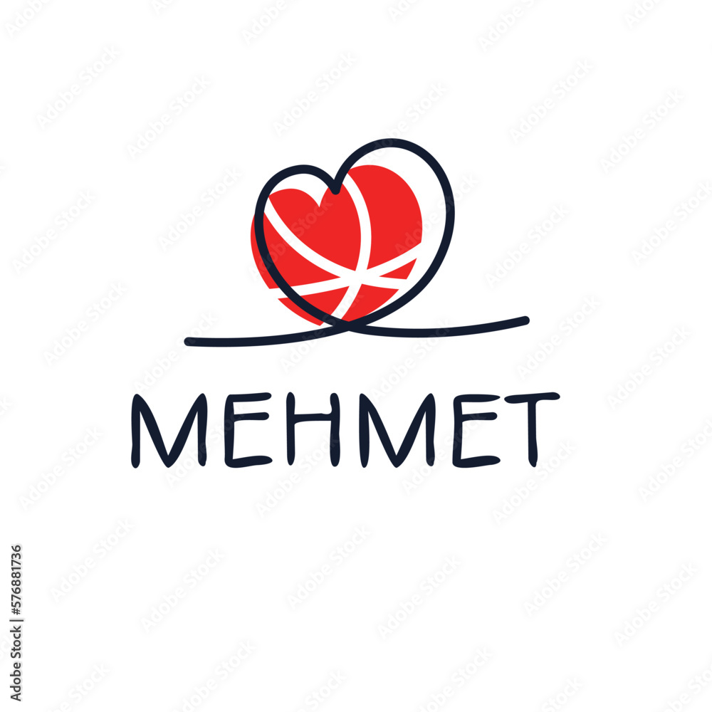 Creative (Mehmet) name, Vector illustration.