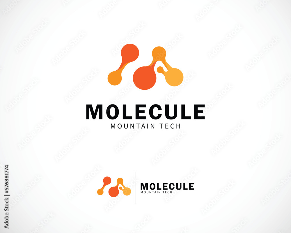molecule logo creative science mountain molecular color gradient letter m molecule logo creative science mountain molecular color gradient letter m
