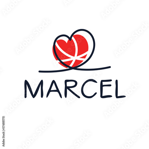 Creative (Marcel) name, Vector illustration.