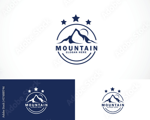 mountain logo creative line design brand icon business
