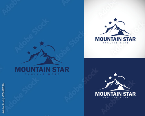 mountain logo creative brand art design hiking peak design vector