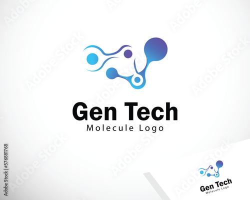 gen tech logo creative molecule science color gradient