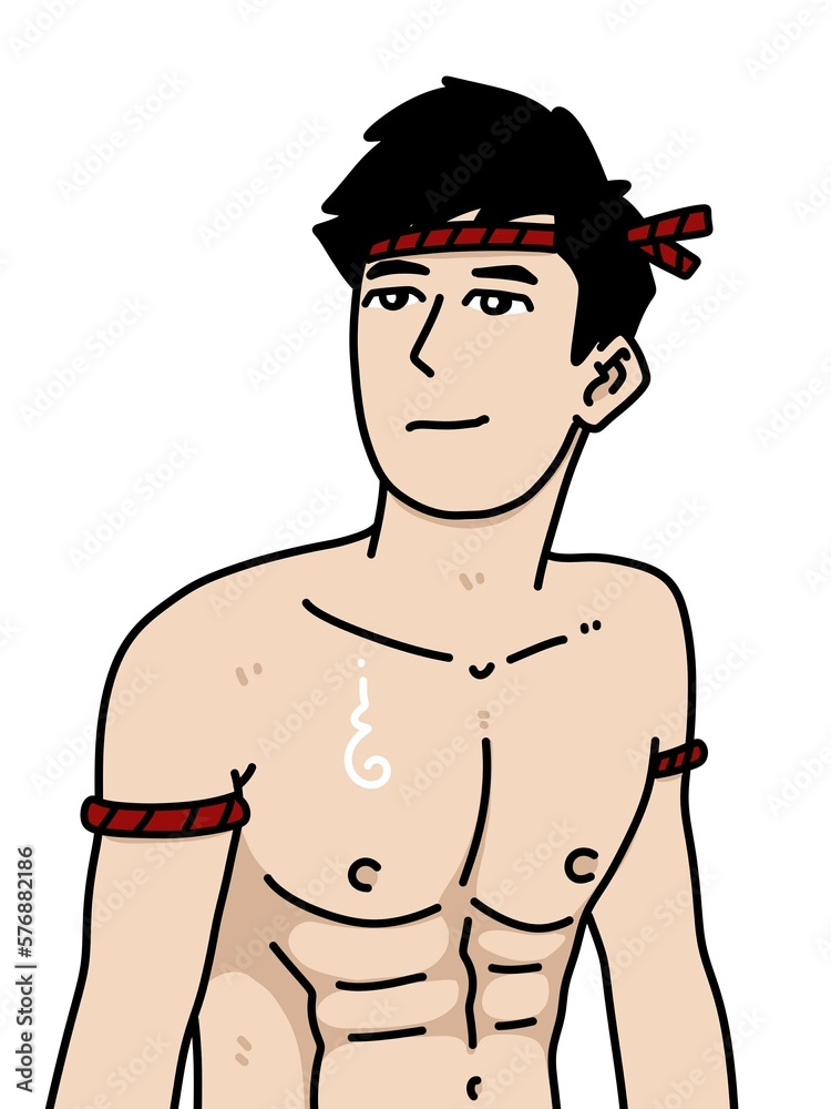 cute man cartoon on white background