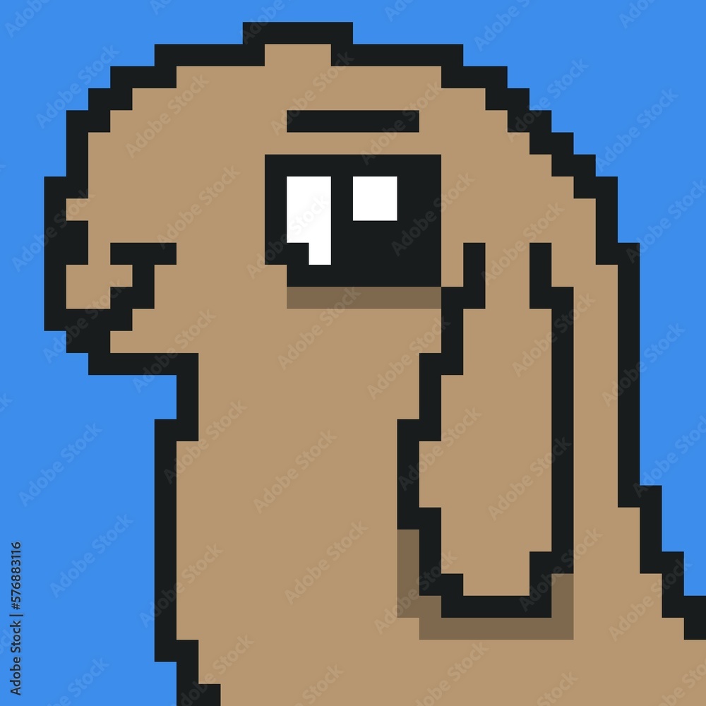 Obraz premium pixel art of cute dog cartoon