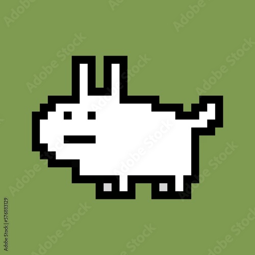 pixel art of cute dog cartoon