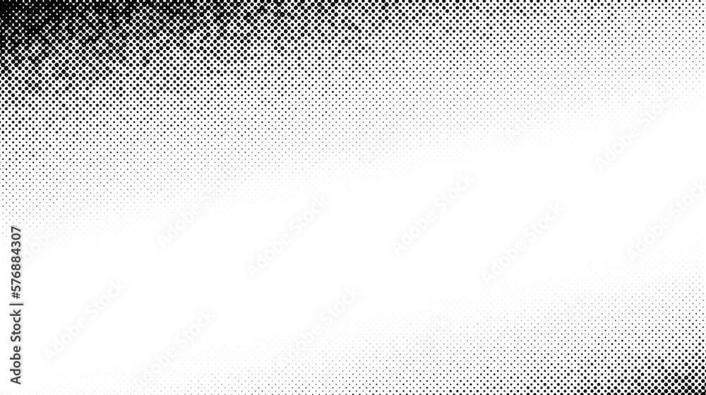 Halftone background frame. Comic halftone pop art texture. White and black abstract wallpaper. Retro noise vector backdrop