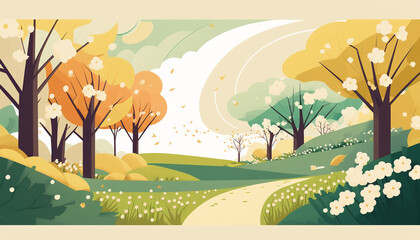 Acrylglasbilder Orange landscape with trees  © Aperture Vintage