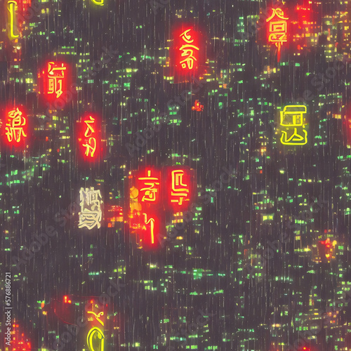 Tokyo nights illuminated lights abstract ai generated art background seq 12 of 21