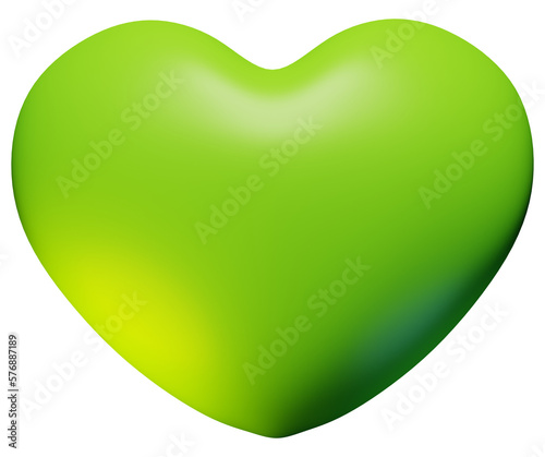 3d rendering green colour balloon sign icon