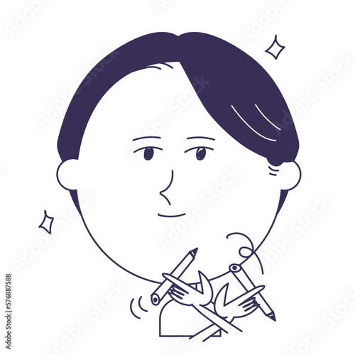 ペン回しをしながら見つめてくる人