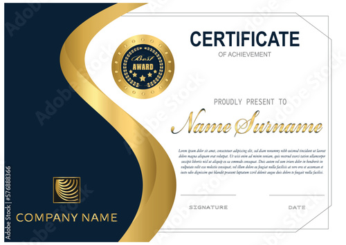  luxury certificate  template . Diploma of modern design or gift certificate. Vector illustration.