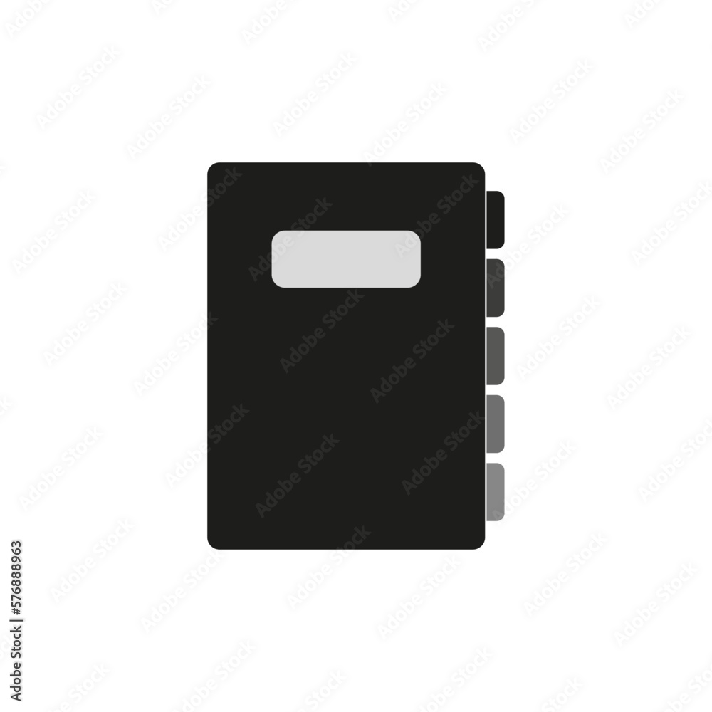 Notebook bookmarks icon in linear style. Document symbol. Vector illustration. Notebook bookmarks icon in linear style. Document symbol. Vector illustration.