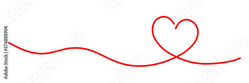 Red heart line art
