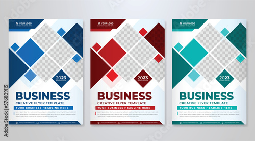 set of business flyer template with minimalist layout and modern style use for promotion kit and product publication