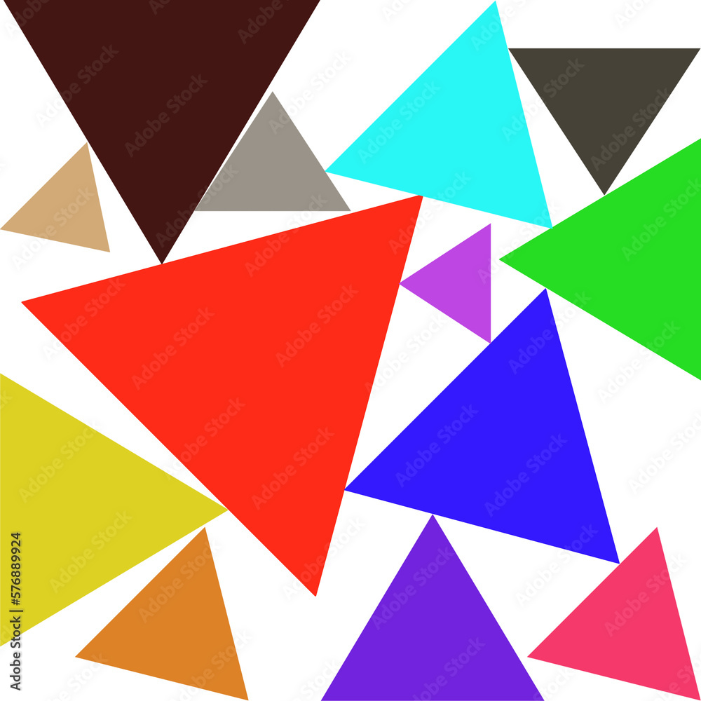 The triangle pattern is beautifully multicolored, Used as a background image.