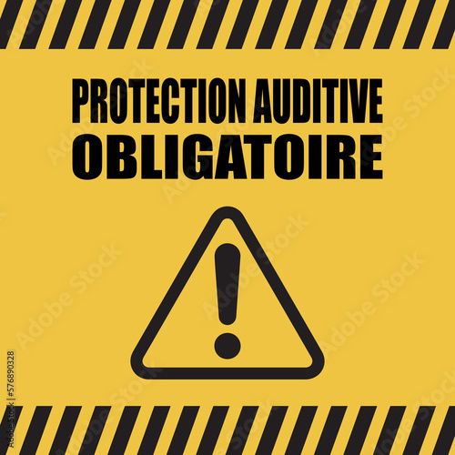 Logo protection auditive obligatoire.