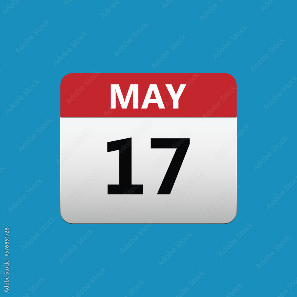 17th May calendar icon. May 17 calendar Date Month icon. Vector illustration 17th May calendar icon. May 17 calendar Date Month icon. Vector illustration