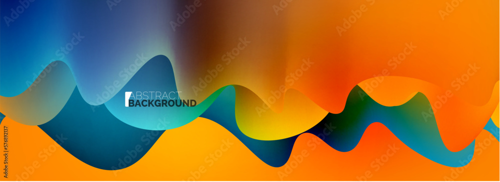 Obraz premium Waves with liquid colors dynamic abstract background for covers, templates, flyers, placards, brochures, banners