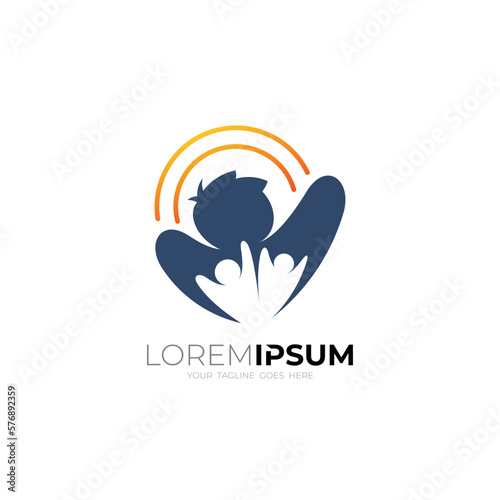 Family logo and social care design template, colorful design