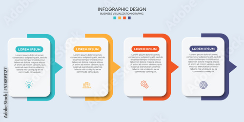 Steps business data visualization timeline process infographic template design with icons