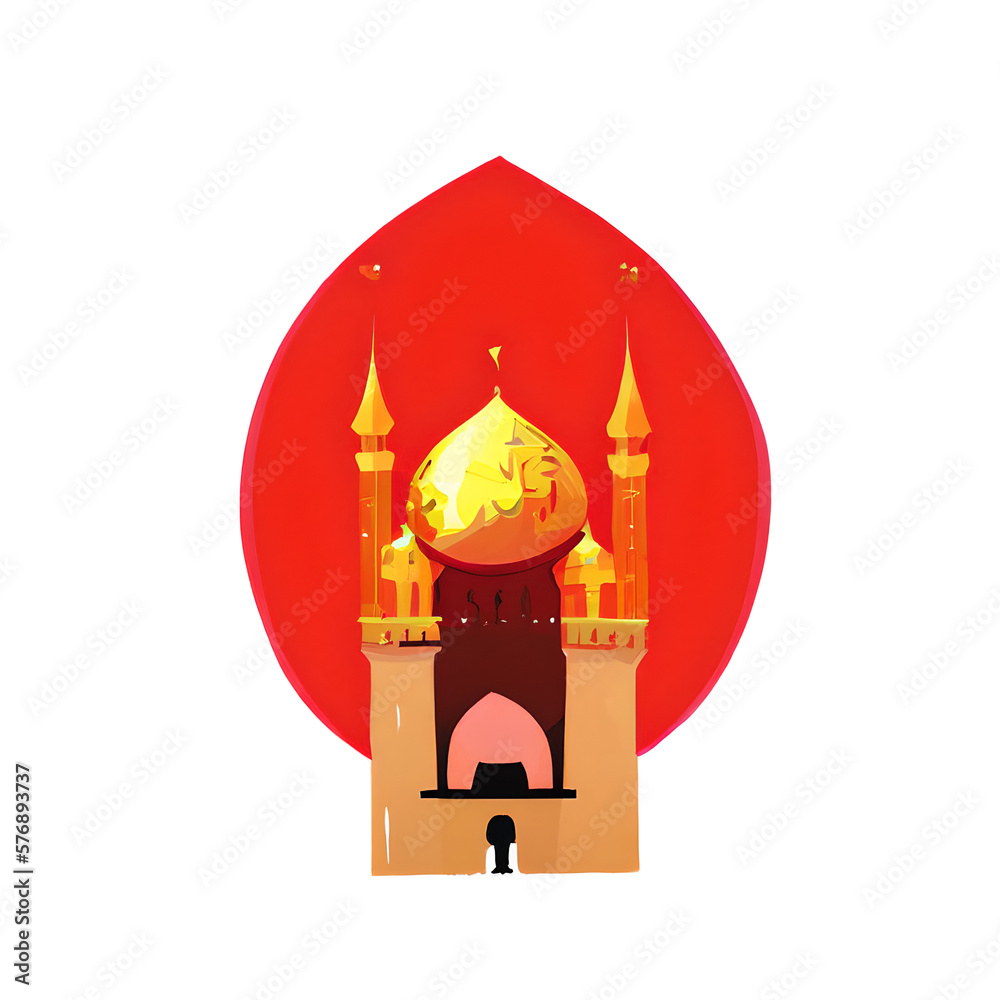 Obraz premium mosque islamic element ramadan , eid mubarak festive ai generative