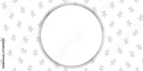 Vector. Chamomile flower background, copy space for text. Horizontal 
blue template for card, wedding invitation, party invitation, flyer, cover, brochur, social network. Hand-drawn sketch.