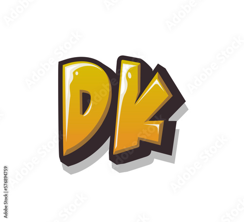 Vector Logo Graffiti Handlettering Initial Letter DK