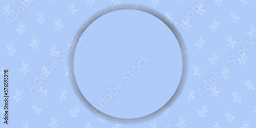 Vector. Chamomile flower background, copy space for text. Horizontal 
blue template for card, wedding invitation, party invitation, flyer, cover, brochur, social network. Hand-drawn sketch.