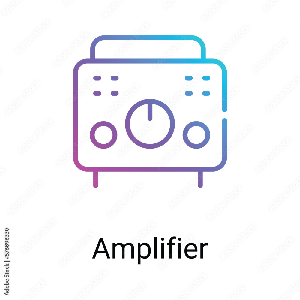 Amplifier icons design stock illustration.