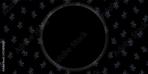 Vector. Chamomile flower background, copy space for text. Horizontal 
blue template for card, wedding invitation, party invitation, flyer, cover, brochur, social network. Hand-drawn sketch.