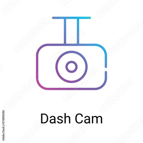 Dash cam icons design stock illustration.