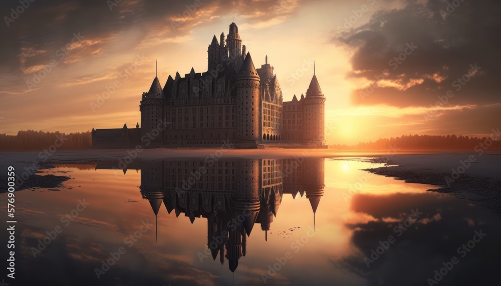 Obraz premium Castle at dusk