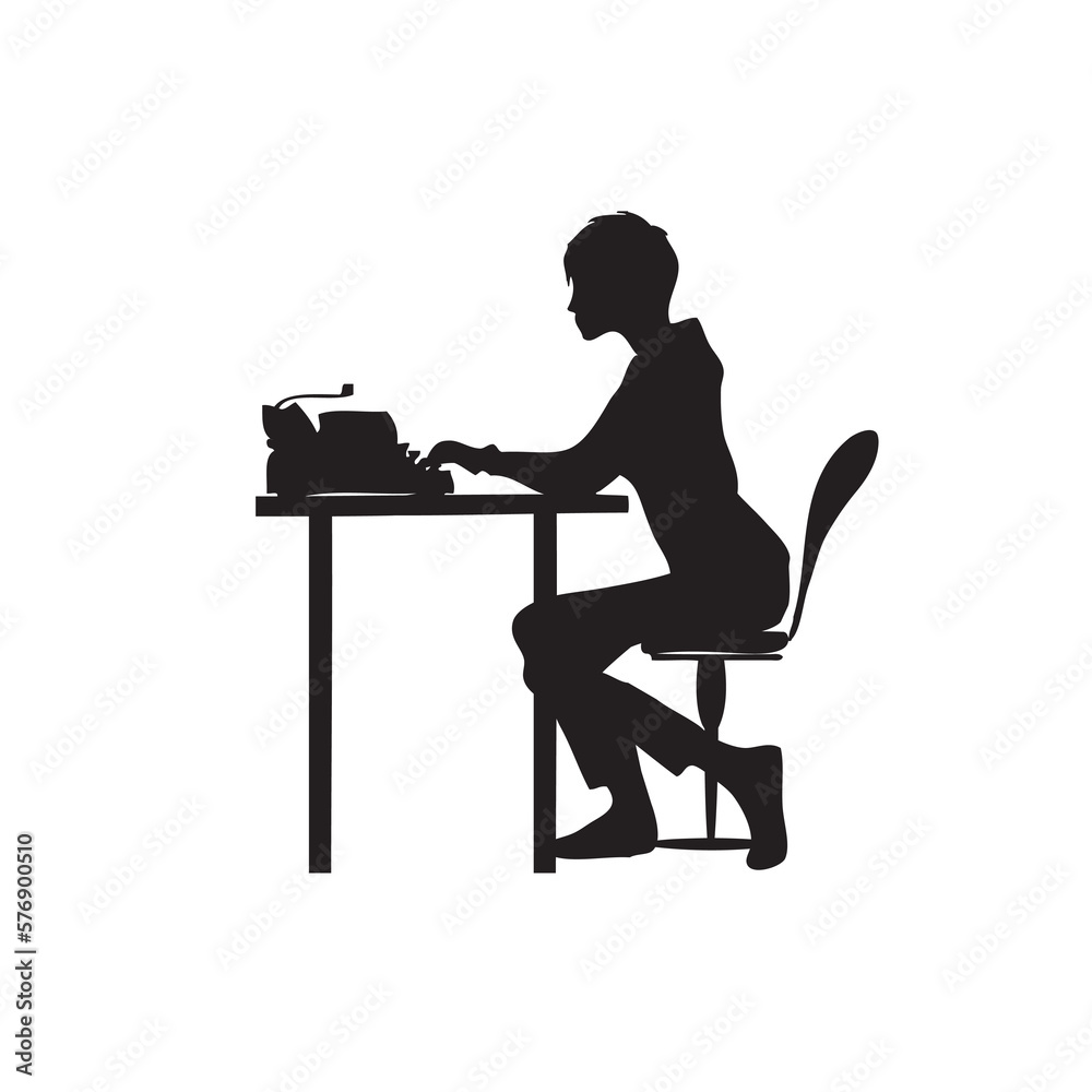 Fototapeta premium Work on a typewriter
