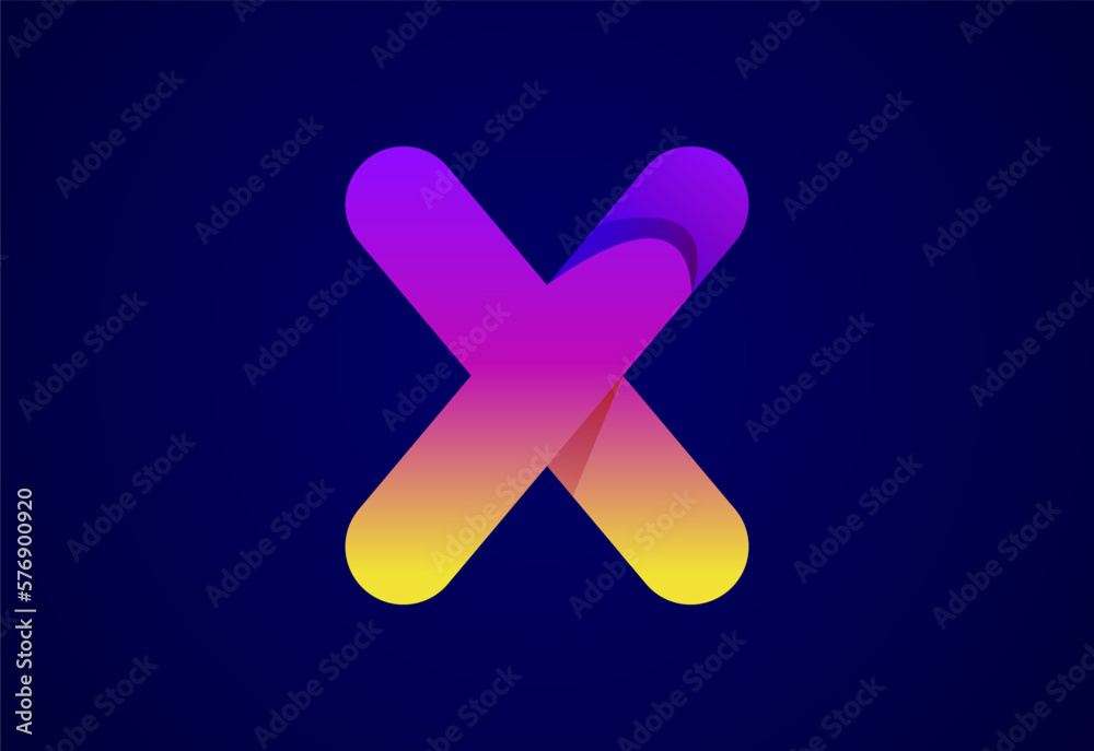 Obraz premium Abstract origami letter X logo design template. Flat style application icon. Vector illustration