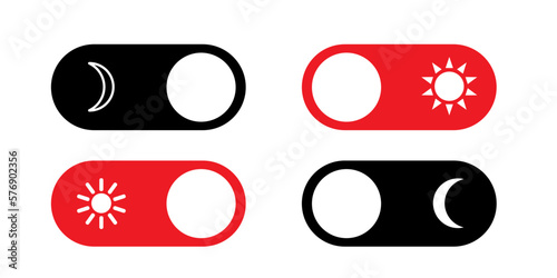 day night switch icons set
