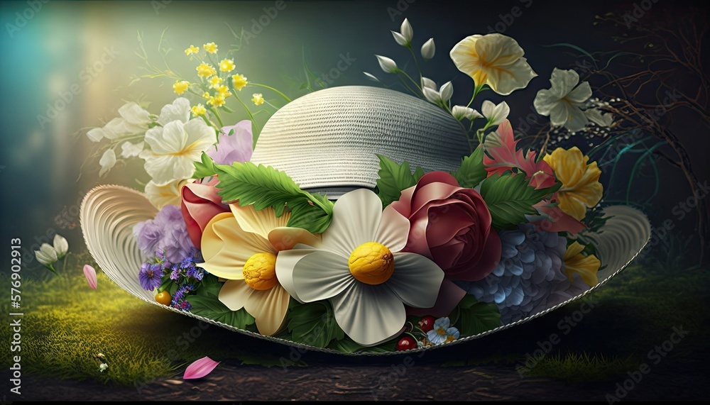 Colorful Artistic Design Easter Bonnet Wallpaper Featuring Beautiful