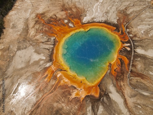 Colorful geysers in Yellowstone National Park in USA