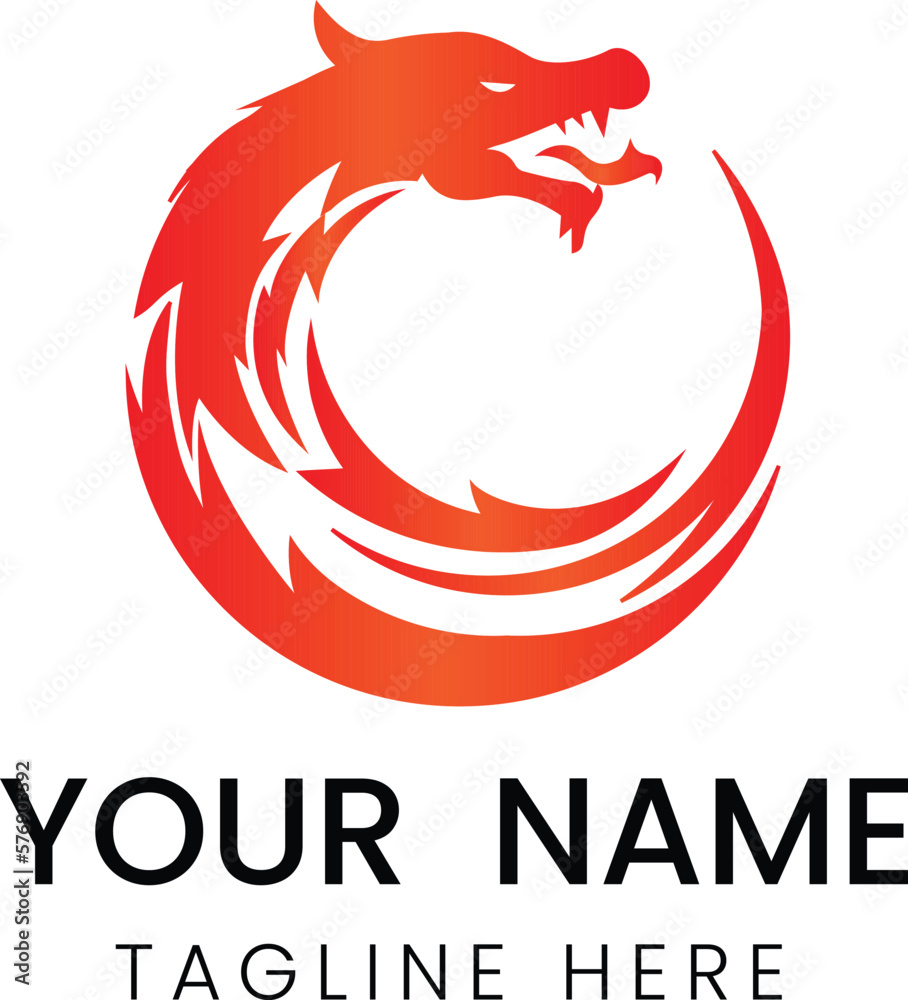 Modern dragon logo design with gradient color style Modern dragon logo design with gradient color style